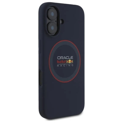 Red Bull silikoninis raudonas žiedas MagSafe – iPhone 16 Plus dėklas (tamsiai mėlynas)