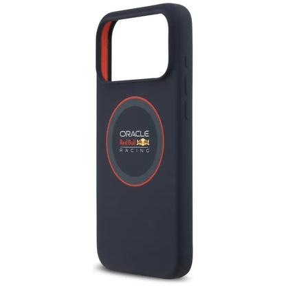 Red Bull silikoninis raudonas žiedas MagSafe – iPhone 17 Pro Max dėklas (tamsiai mėlynas)