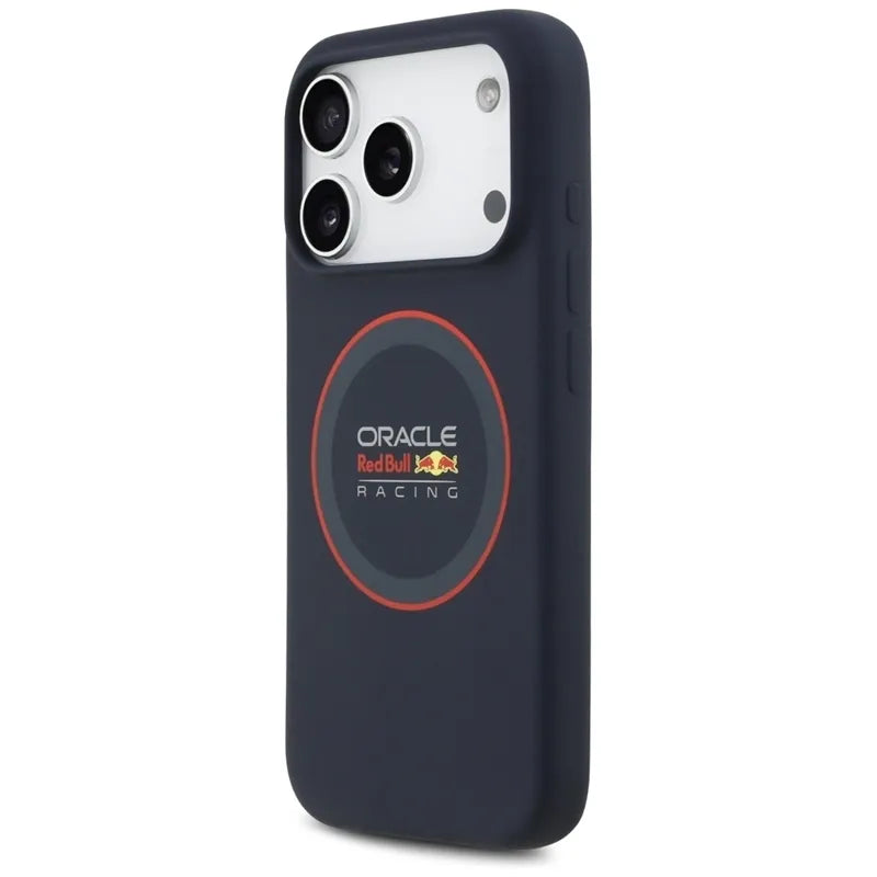 Red Bull silikoninis raudonas žiedo MagSafe dėklas - iPhone 17 Pro (tamsiai mėlynas)