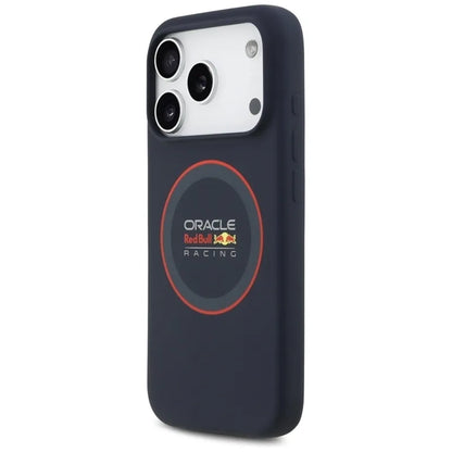 Red Bull silikoninis raudonas žiedo MagSafe dėklas - iPhone 17 Pro (tamsiai mėlynas)