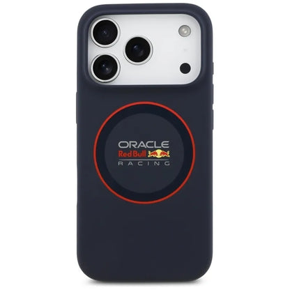 Red Bull silikoninis raudonas žiedo MagSafe dėklas - iPhone 17 Pro (tamsiai mėlynas)