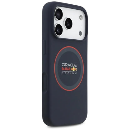 Red Bull silikoninis raudonas žiedo MagSafe dėklas - iPhone 17 Pro (tamsiai mėlynas)