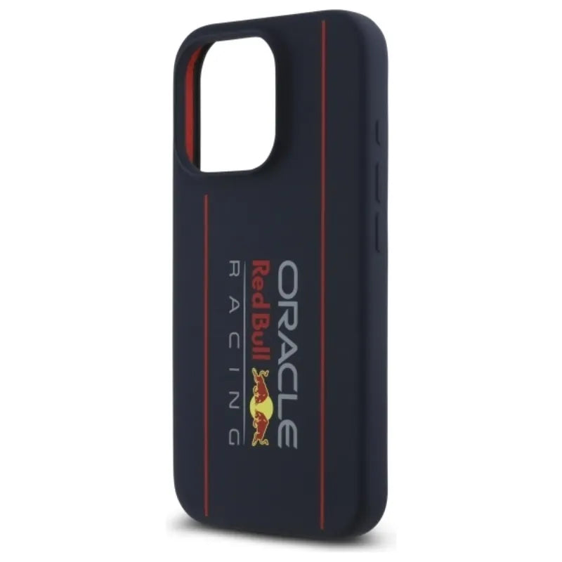 Red Bull silikoninis vertikalaus logotipo MagSafe dėklas - iPhone 16 Pro Max (tamsiai mėlynas)