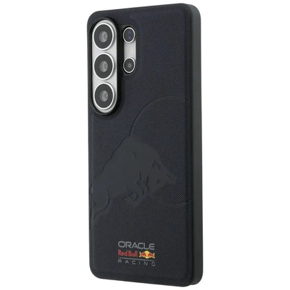 Red Bull tinklelio rašto įspaustas buliaus „MagSafe“ dėklas – Samsung Galaxy S26 Ultra (tamsiai mėlynas)