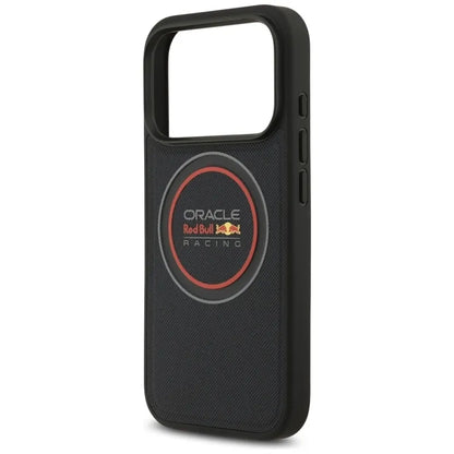 Red Bull tinklinio logotipas ir raudonasis žiedas MagSafe dėklas – iPhone 17 Pro Max (Tamsiai mėlynas)