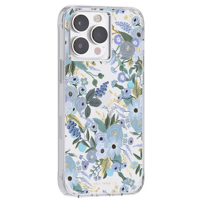 „Rifle Paper Clear“ – dėklas skirtas „iPhone 14 Pro Max“ (Garden Party Blue)