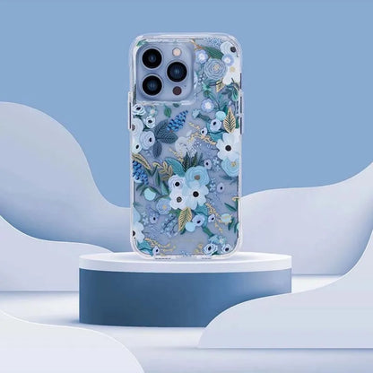 „Rifle Paper Clear“ – dėklas skirtas „iPhone 14 Pro Max“ (Garden Party Blue)