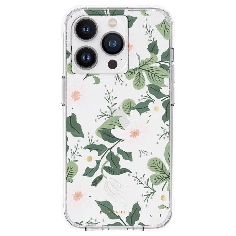 Rifle Paper Clear - dėklas, skirtas „iPhone 14 Pro“ (Willow)