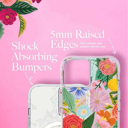 Rifle Paper Clear MagSafe – dėklas iPhone 14 Plus (Garden Party Blush)