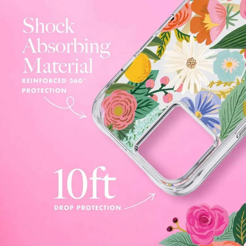 Rifle Paper Clear MagSafe – dėklas iPhone 14 Plus (Garden Party Blush)