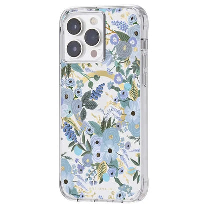 Rifle Paper Clear MagSafe – dėklas, skirtas iPhone 14 Pro Max (Garden Party Blue)