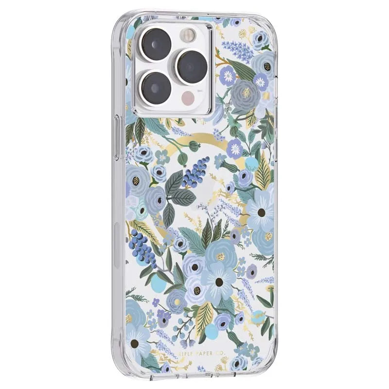 Rifle Paper Clear MagSafe – dėklas, skirtas iPhone 14 Pro Max (Garden Party Blue)