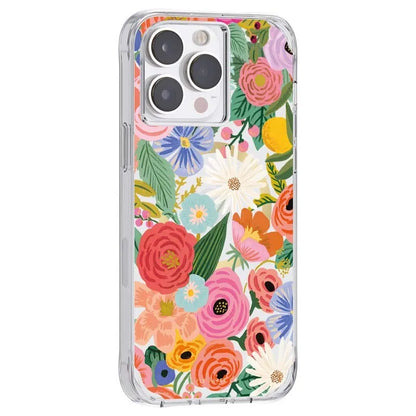 Rifle Paper Clear MagSafe – dėklas, skirtas „iPhone 14 Pro Max“ (Garden Party Blush)