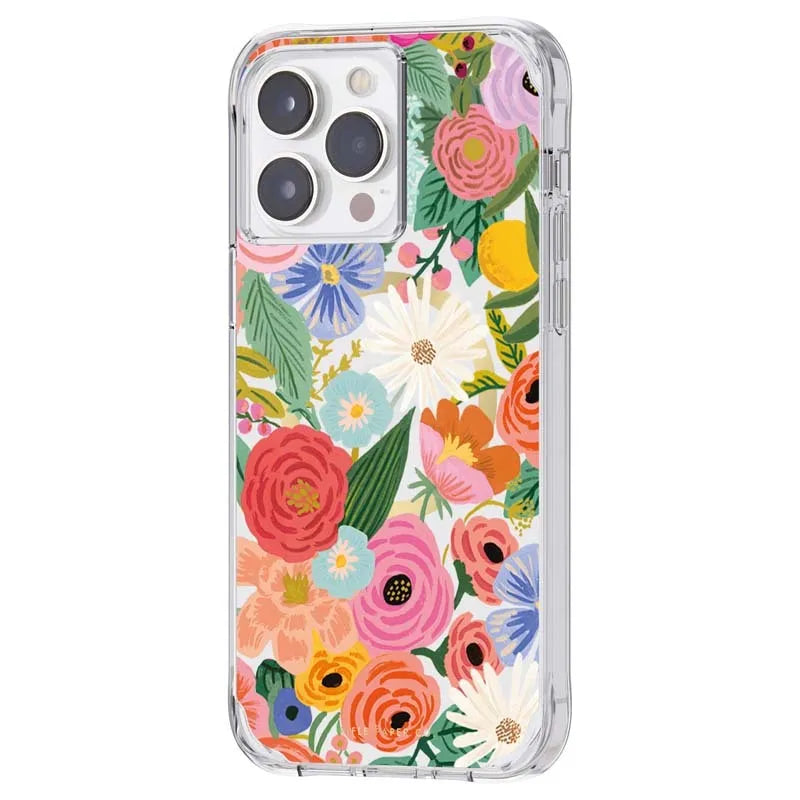 Rifle Paper Clear MagSafe – dėklas, skirtas „iPhone 14 Pro Max“ (Garden Party Blush)