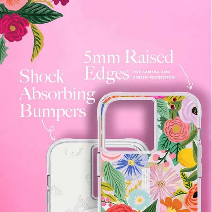 Rifle Paper Clear MagSafe – dėklas, skirtas „iPhone 14 Pro Max“ (Garden Party Blush)