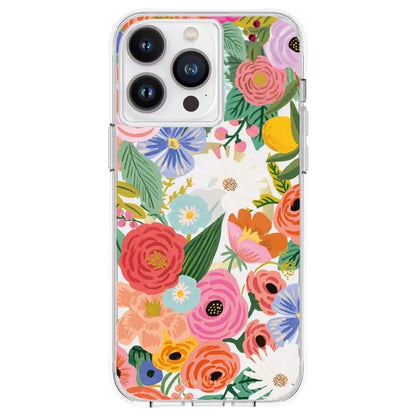 Rifle Paper Clear MagSafe – dėklas, skirtas „iPhone 14 Pro Max“ (Garden Party Blush)