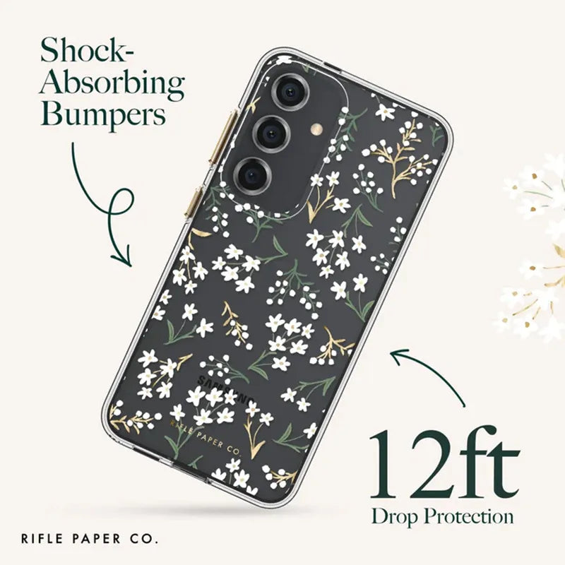 Rifle Paper Clear - Samsung Galaxy S24+ dėklas (Petite Fleurs)