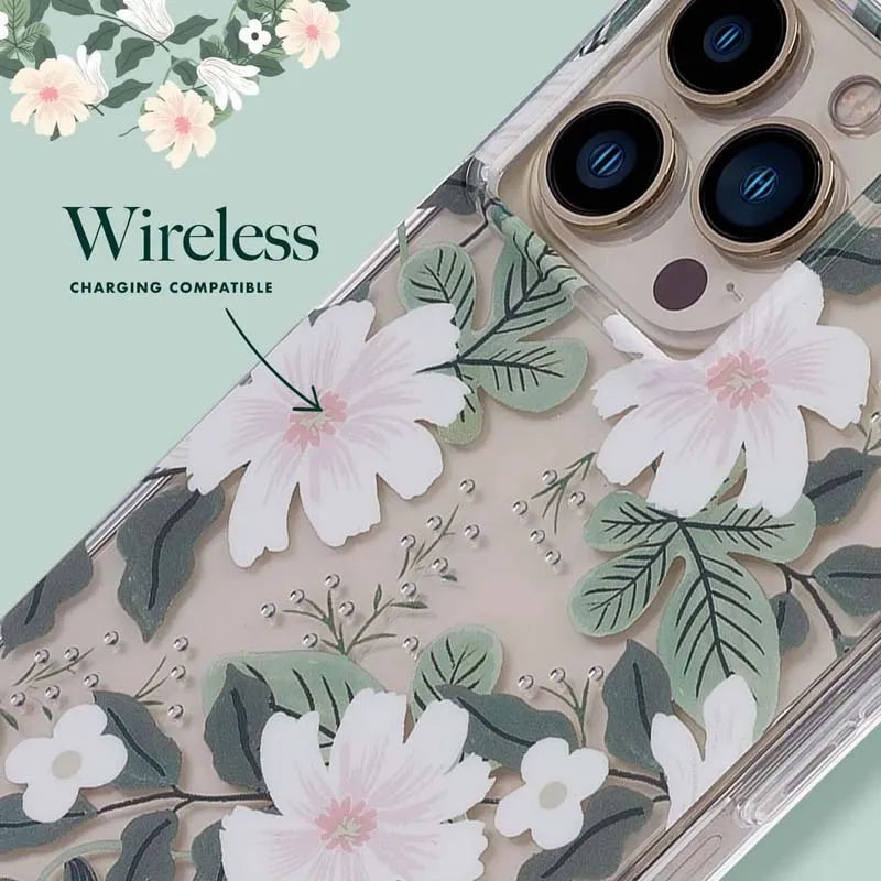 Rifle Paper Skaidrus dėklas, skirtas „iPhone 14 Pro Max“ (Gluosnis)