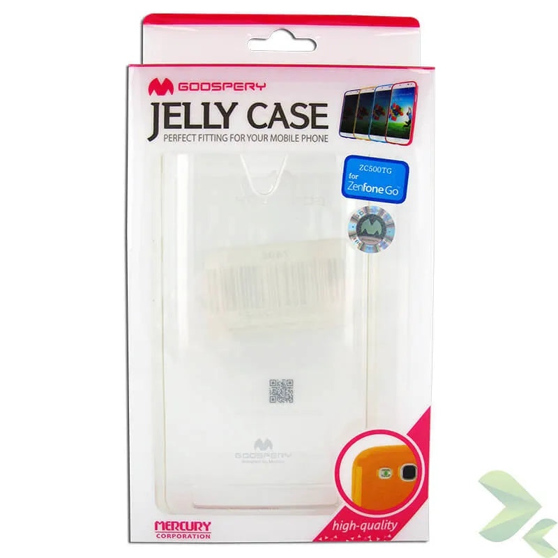 Skaidrus želė tipo dėklas "Mercury Transparent Jelly" - skirtas "Asus Zenfone Go 5.0" (skaidrus)
