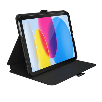 Speck Balance Folio dėklas – iPad 11" (2025) / 10.9" (2022) dėklas su MICROBAN danga su magnetu ir stovu (juodas)