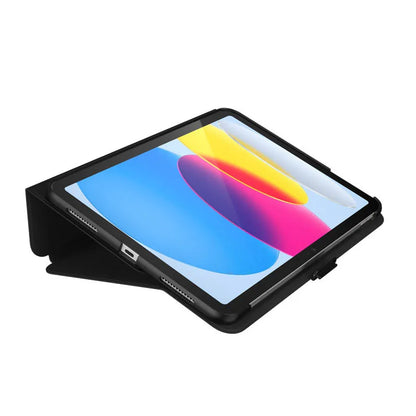 Speck Balance Folio dėklas – iPad 11" (2025) / 10.9" (2022) dėklas su MICROBAN danga su magnetu ir stovu (juodas)