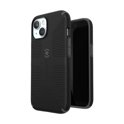 Speck Candyshell Grip MagSafe dėklas - iPhone 17e / 16e / 15 / 14 / 13 (Juodas / Skalūno pilkos)
