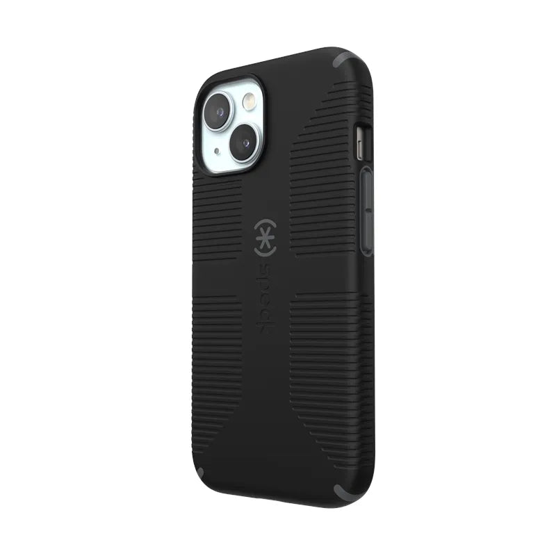 Speck Candyshell Grip MagSafe dėklas - iPhone 17e / 16e / 15 / 14 / 13 (Juodas / Skalūno pilkos)