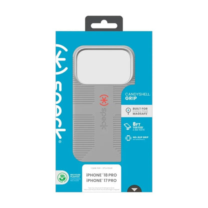 Speck Candyshell Grip MagSafe – dėklas, skirtas iPhone 18 Pro / 17 Pro (Overcast Gray)