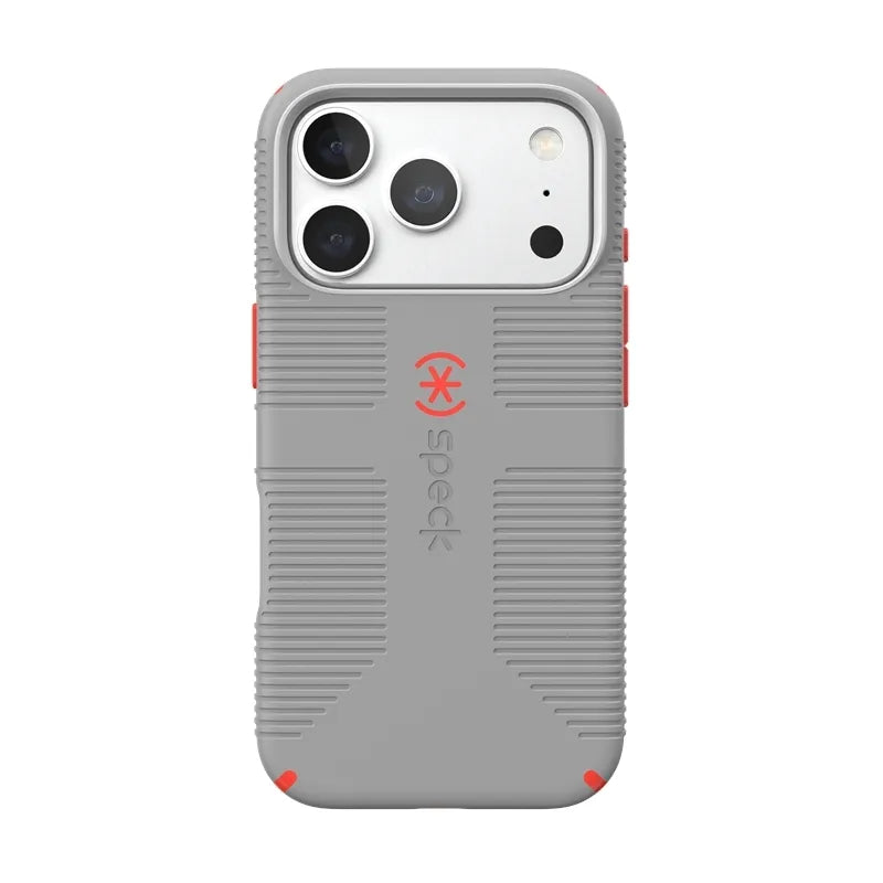 Speck Candyshell Grip MagSafe – dėklas, skirtas iPhone 18 Pro / 17 Pro (Overcast Gray)