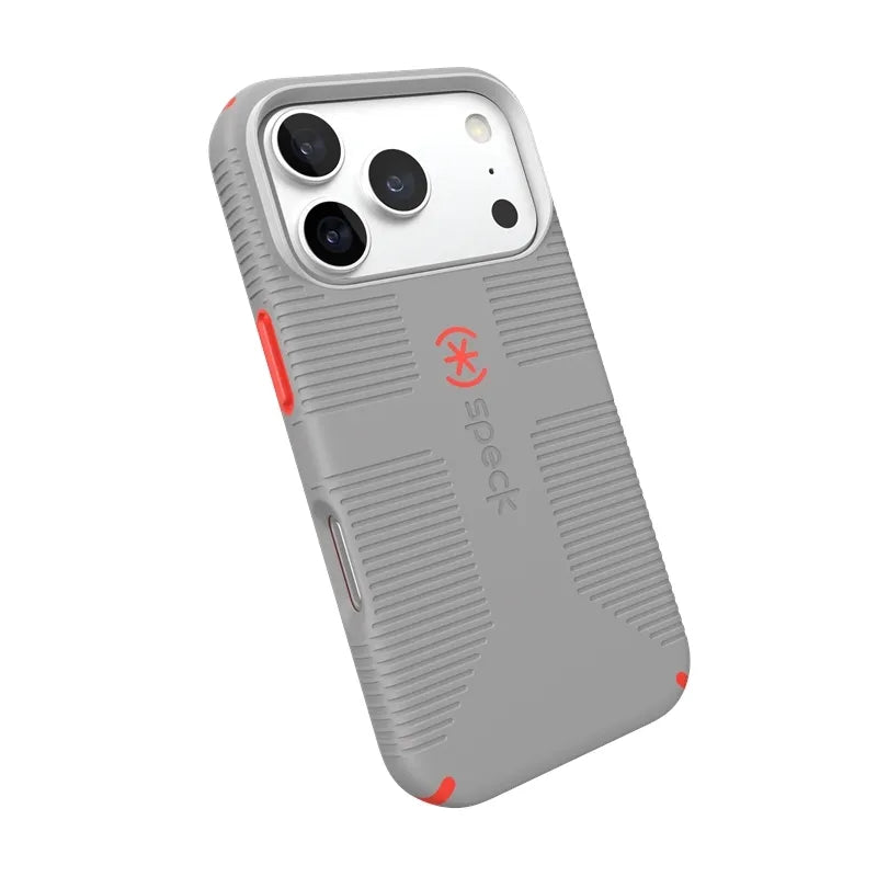 Speck Candyshell Grip MagSafe – dėklas, skirtas iPhone 18 Pro / 17 Pro (Overcast Gray)