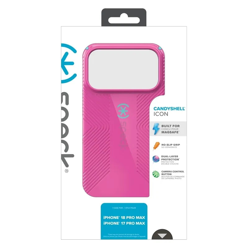 Speck Candyshell Icon MagSafe – dėklas, skirtas iPhone 18 Pro Max / 17 Pro Max (Bubblegum Pop)