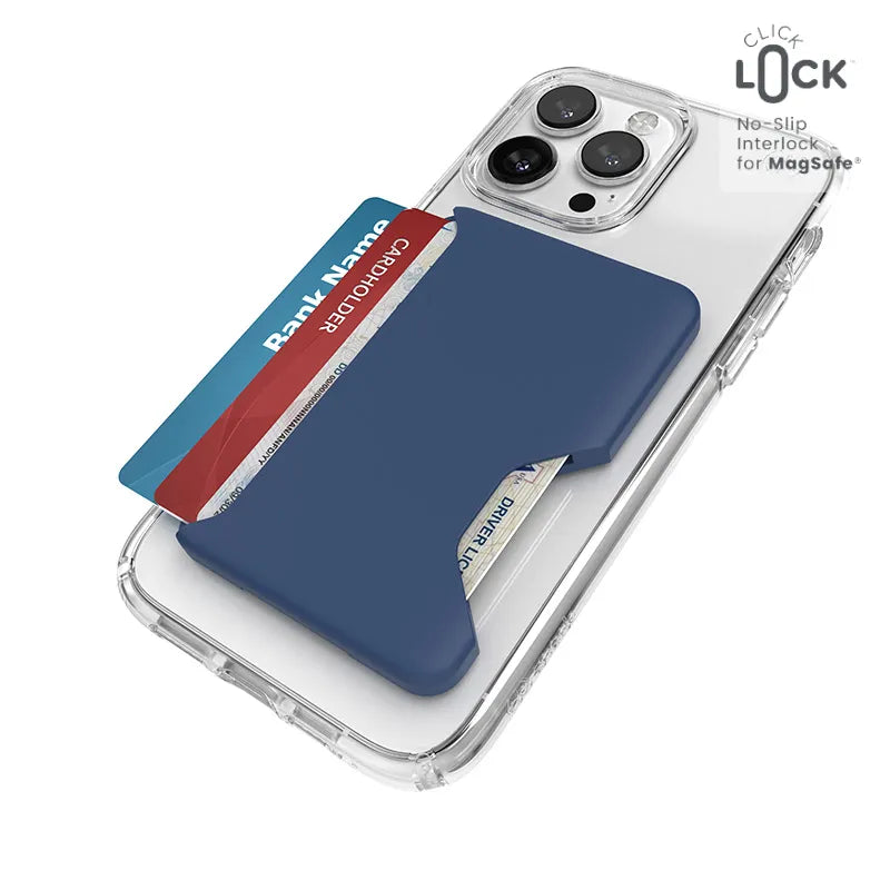Speck ClickLock Wallet su MagSafe – Magnetinis MagSafe dėklas (Coastal Blue)
