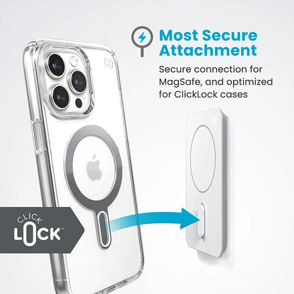 Speck Everywhere Mount + ClickLock - „MagSafe“ magnetinis laikiklis (baltas)