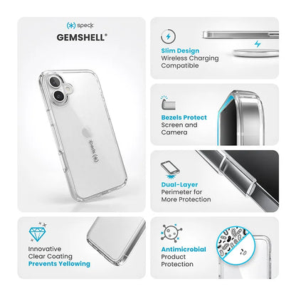 Speck Gemshell – Dėklas iPhone 16 Plus (Skaidrus)
