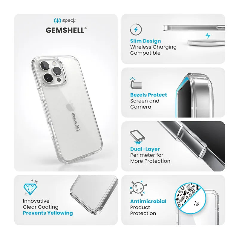 Speck Gemshell - Dėklas iPhone 16 Pro Max (Skaidrus)