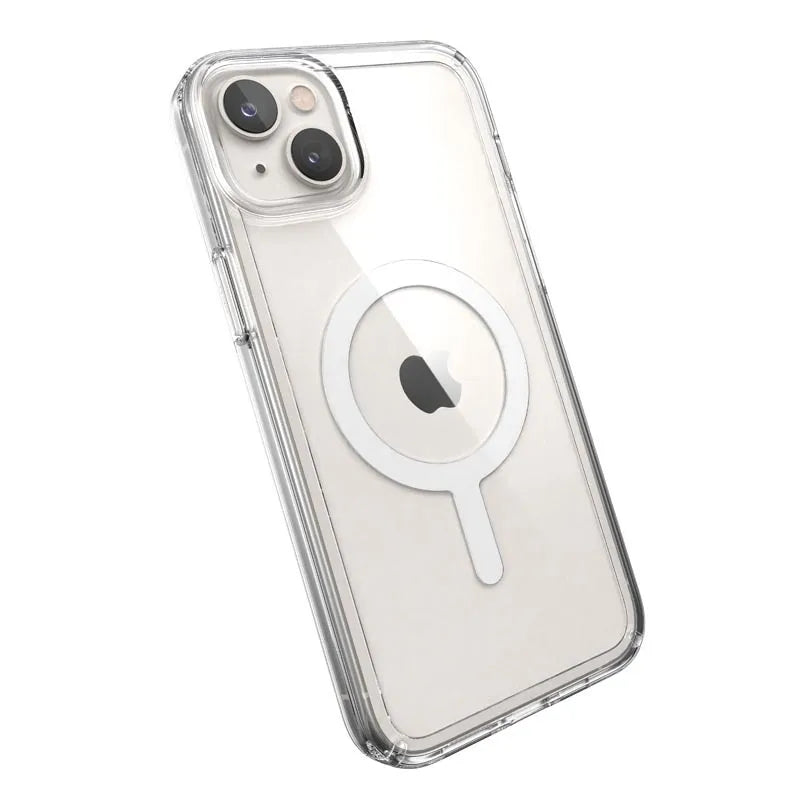 Speck Gemshell + MagSafe – Dėklas skirtas iPhone 15 Plus / iPhone 14 Plus su MICROBAN danga (Skaidrus)