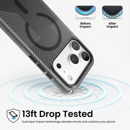 Speck Presidio Lux Grip MagSafe – dėklas, skirtas iPhone 18 Pro / 17 Pro (Obsidian)