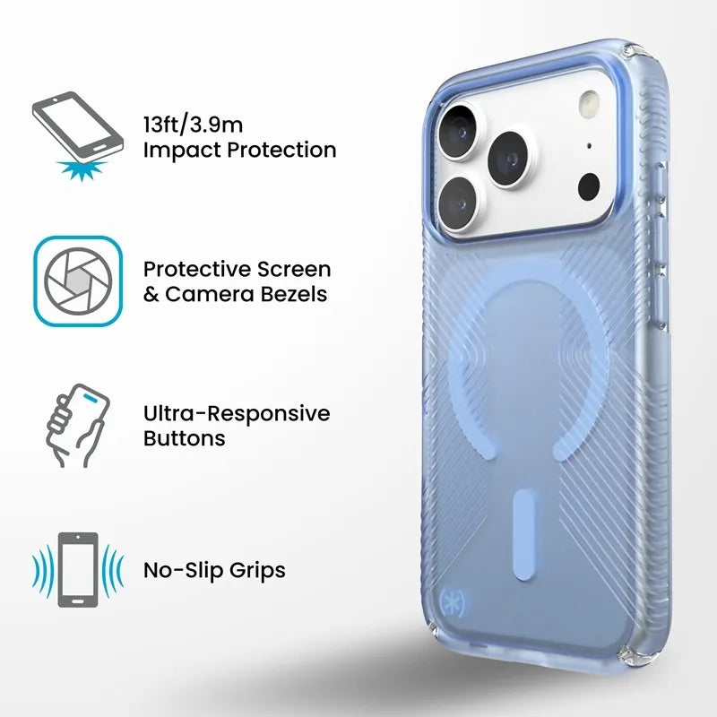 Speck Presidio Lux Grip MagSafe – dėklas, skirtas iPhone 18 Pro / 17 Pro (Sable)