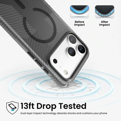 Speck Presidio Lux Grip MagSafe – dėklas, skirtas iPhone 18 Pro Max / 17 Pro Max (Obsidian)