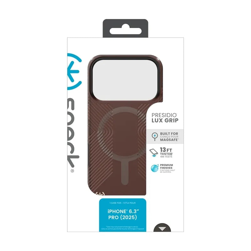 Speck Presidio Lux Grip MagSafe - iPhone 17 Pro dėklas (Luxury Shade Matte / Orange)