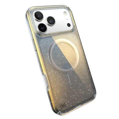 Speck Presidio Lux MagSafe - iPhone 17 Pro Max dėklas (Hyper Mirror Glitter / Silver Metallic)