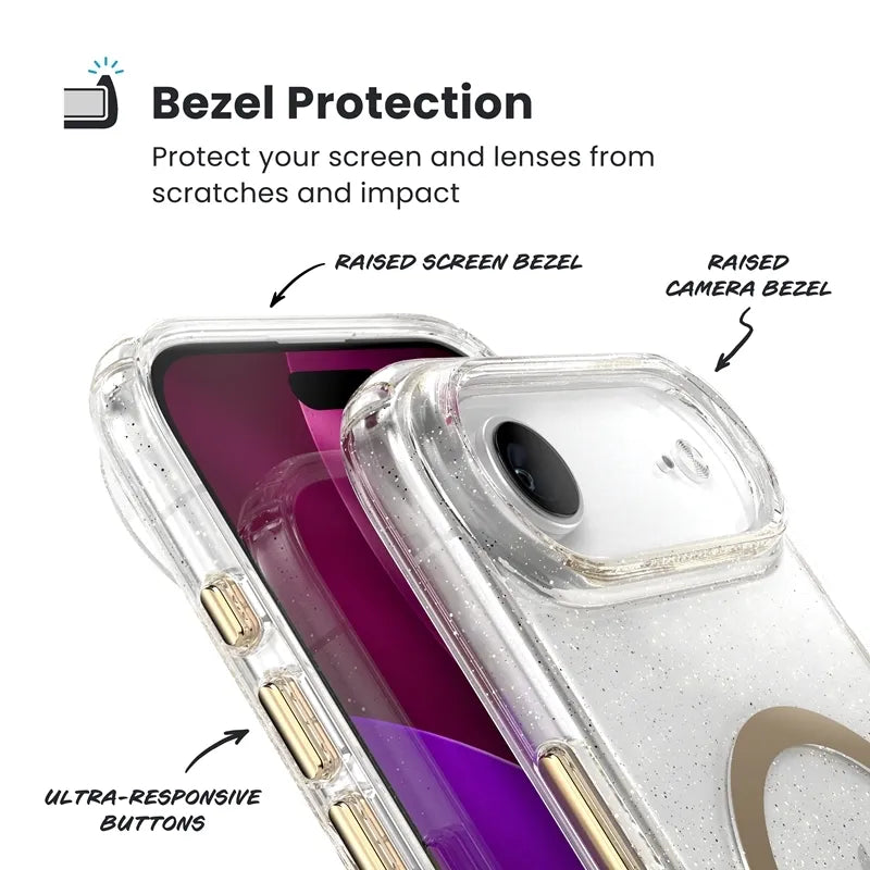 Speck Presidio Lux MagSafe - iPhone dėklas (Glitter / Gold Metallic)