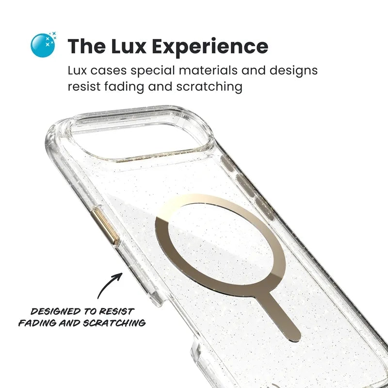 Speck Presidio Lux MagSafe - iPhone dėklas (Glitter / Gold Metallic)
