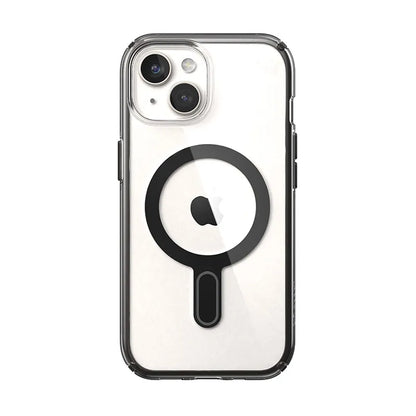 Speck Presidio Perfect-Clear ClickLock ir MagSafe dėklas – iPhone 17e / 16e / 15 / 14 / 13 (Skaidrus / Matinis juodas / Plokščių pilkas)