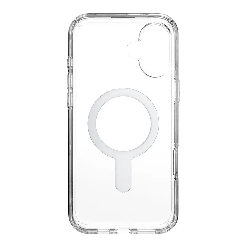 Speck Presidio Perfect-Clear ClickLock & MagSafe dėklas - iPhone 16 Plus dėklas (Skaidrus / Chromo apdaila / Serene Silver)