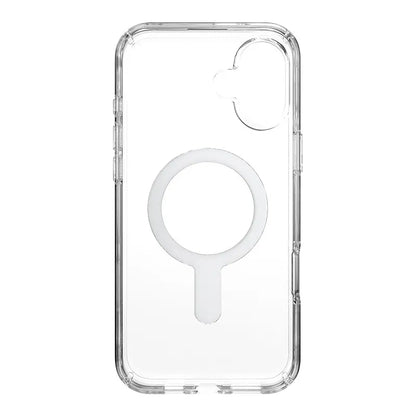 Speck Presidio Perfect-Clear ClickLock & MagSafe dėklas - iPhone 16 Plus dėklas (Skaidrus / Chromo apdaila / Serene Silver)
