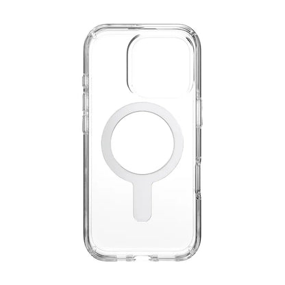 Speck Presidio Perfect-Clear ClickLock & MagSafe – dėklas iPhone 16 Pro (Skaidrus / Chromuotos apdailos / Serene Silver)