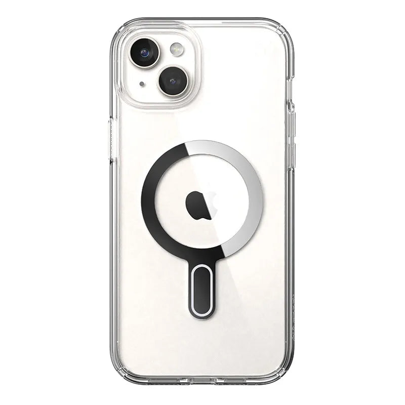 Speck Presidio Perfect-Clear ClickLock & Magsafe - iPhone 15 Plus / iPhone 14 Plus dėklas (Skaidrus / Chromo apdaila / Serene Silver)