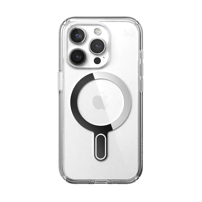 Speck Presidio Perfect-Clear ClickLock & Magsafe - iPhone 15 Pro dėklas (Skaidrus / Chromo apdaila / Serene Silver)