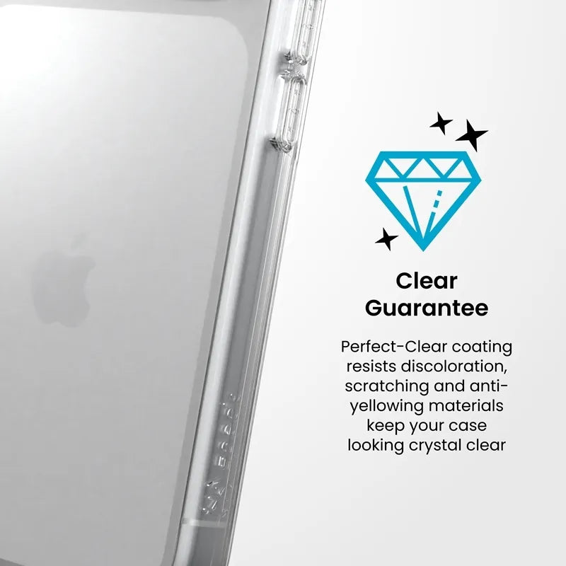 Speck Presidio Perfect Clear – dėklas, skirtas iPhone 18 Pro / 17 Pro (skaidrus)
